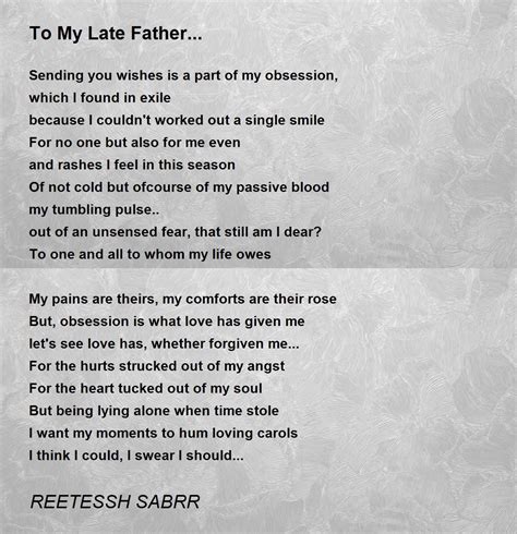 late father   late father poem  reetessh sabrr