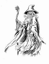 Pages Coloring Gandalf Getcolorings Colouring sketch template