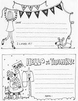 Printable Kids Thank Cards Printables Template Card Templates Notes Fill Blank Skiptomylou Crafts Writing sketch template