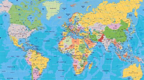 world map country names high resolution wallpaper