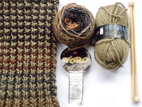 wool nest bracken mens scarf  knitting pattern  colour