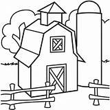 Barn Coloring Pages Farm Simple Printable Kids Drawing Animals Scene Cartoon Barnyard Silo Print Red Easy Old Book Cliparts House sketch template