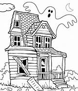 Coloring Haunted Pages Castle Mansion Getcolorings Print Color sketch template