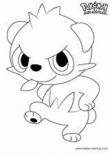 Pancham Pokemon Coloring Pages Printable Kids sketch template