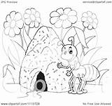 Ant Hill Coloring Anthill Clipart Template Illustration sketch template