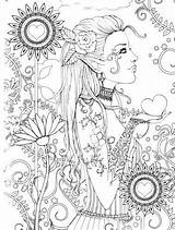 Mystical Fairy Ausmalen Erwachsene Malvorlagen Mythical Besuchen sketch template