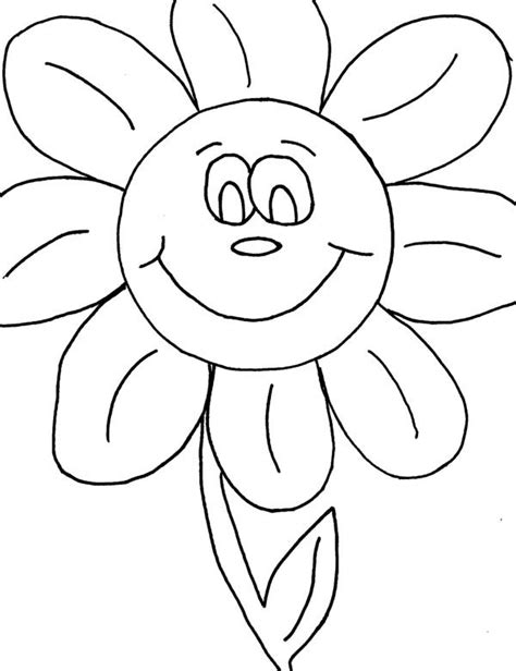 smiling flower  kindergarten coloring page coloring sky