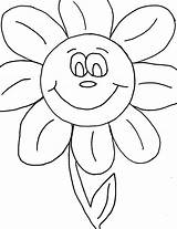 Coloring Flower Smiling Kindergarten Pages Flowers Coloringsky Happy Printable Kids Colouring sketch template