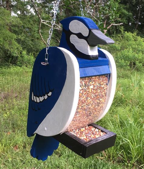 excited  share  item   etsy shop blue jay bird feeder blue jay bird feeder bird