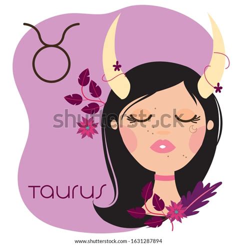 Beautiful Woman Taurus Zodiac Sign Vector Stock Vector Royalty Free