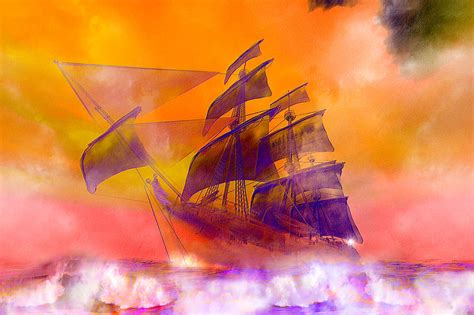 The Flying Dutchman Ghost Ship Digital Art By Carol And Mike Werner