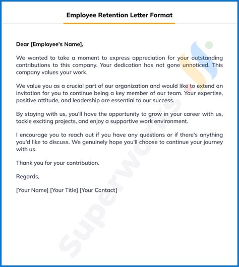 employee retention letter guide superworks