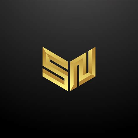 sn logo monogram letter initials design template  gold  texture  vector art  vecteezy