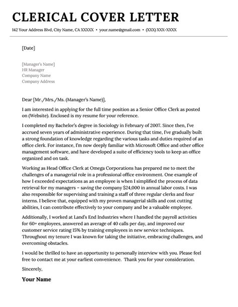 city manager cover letter sample cover letter templates  examples