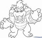 Bowser Coloring Paper Pages Getcolorings Color sketch template