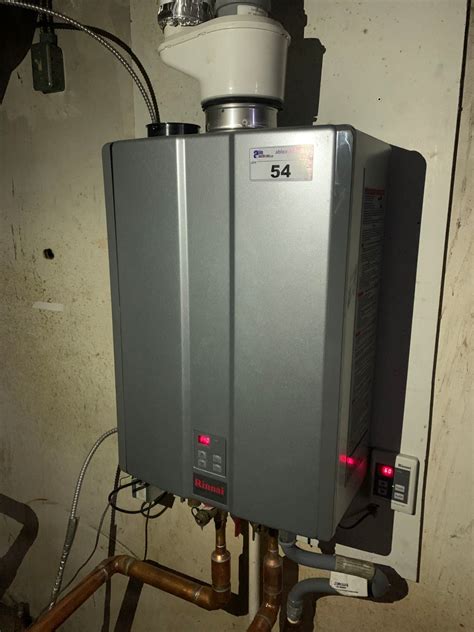 rinnai commercial tankless hot water heater  john wood jw rcp  gallon storage tank
