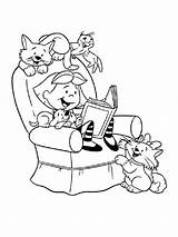 Coloring Pages Clifford Reading Colouring Puppy Printable Pals Emily Elizabeth Kids Library Printables Clipart Gif Templates Howard Cartoon Color Clip sketch template