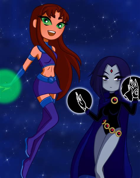 Starfire And Raven By Me R Teentitans