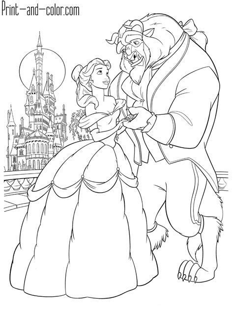 beauty   beast  printable coloring pages printable word