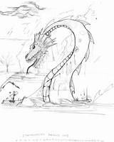 Serpent Leviathan sketch template