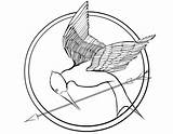 Mockingjay Hunger Games Coloring Pages Drawing Color Sheets Kids Printables Clipartmag Colouring Game sketch template