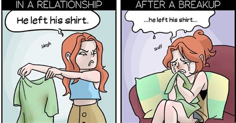 being in a relationship versus being newly single in 5 comics