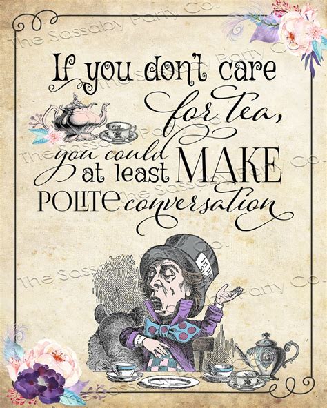 Mad Hatter Tea Party Poster Instant Download Polite Etsy