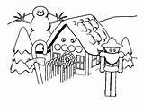 Gingerbread House Robot Snow Coloring Netart sketch template