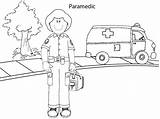Paramedic Pages Colouring Coloring Kids Activities Clipart Community Helpers Aid Ems Occupation Preschool Ambulance Nz Printables First People Print Choose sketch template