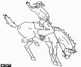 Cowboy Caballo Steigerend Vaquero Ausmalbilder Pferd Paard Malvorlagen Aufzucht Rodeo sketch template