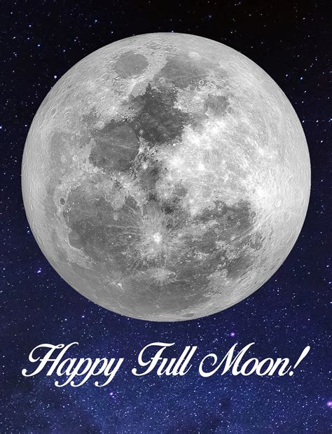 happy full moon glossy photo quality greeting card etsy