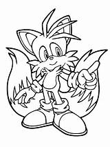 Tails Coloring Sonic Pages Prower Miles sketch template