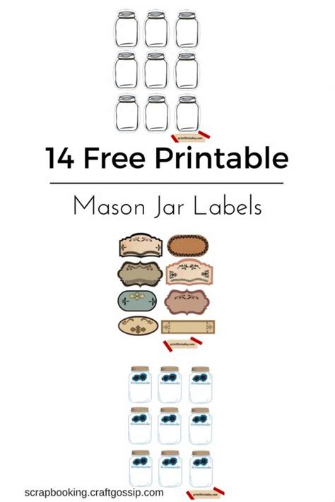 printable mason jar labels tags scrap booking