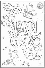 Gras Mardi Crayons Colorful sketch template