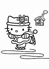 Coloring Pages Christmas Kitty Hello Winter Hellokitty Book Friends Printable Fun Coloriage Print Info Ice sketch template
