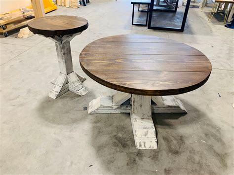 farmhouse rustic coffee table   table  pedestal base