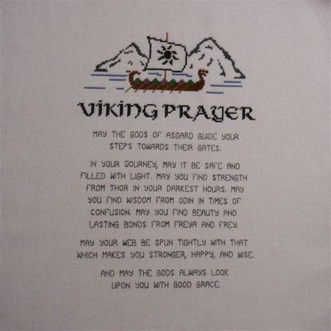 Viking Prayer Cross Stitch Pattern Nordic Poem Digital Etsy