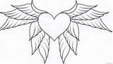 Wings Printable Coloring4free Heart Coloring Pages Teenagers Related Posts sketch template
