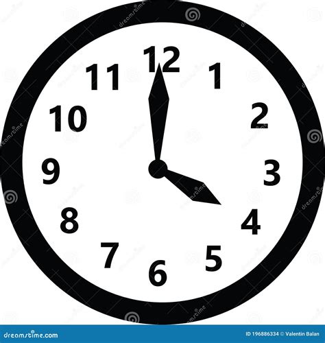 clock face showing  oclock stock vector illustration