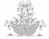 Embroidery Patterns Para Bordar Flores Dibujos Canastas Basket Patrones Bordado Mano Baskets Diseños Bordados Flower Vintage Mexicano Servilletas Con Flowers sketch template