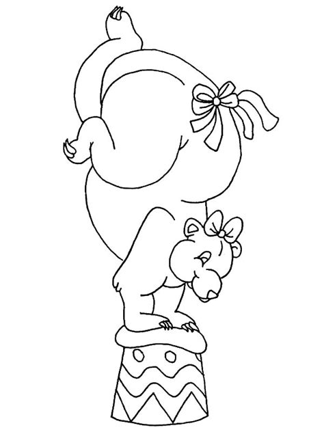 circus bear standing  hand coloring pages  place  color