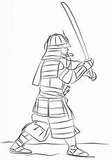 Samurai Armored sketch template