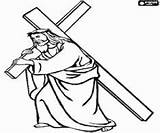 Jesus Cross Coloring Printable Thieves Golgotha Soldier sketch template