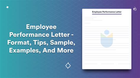 employee performance letter format tips sample examples