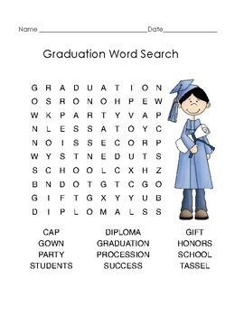 graduation word search  key distance learning tpt