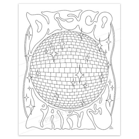 disco party printable coloring page    downloadable