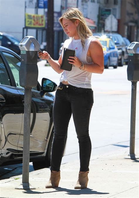 Hilary Duff Looking Hot In Black Tight Pants Out In Los