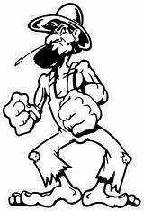 Hillbilly Decal Muscles Mascot Decals Cowboy sketch template