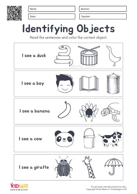printable everyday objects shape matching activity   match