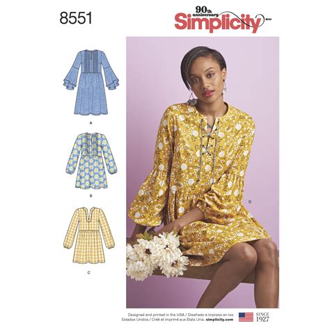 Simplicity Simplicity Pattern 8551 Misses Dress Or Tunic Tunic